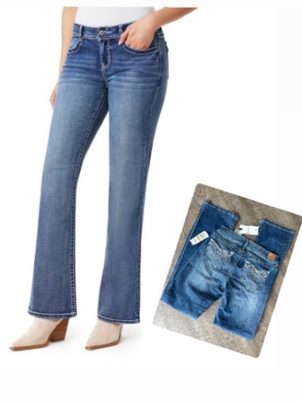 NWT Wallflower Feisty Curvy Low Rise slim flare stretch Jean - bling pockets!